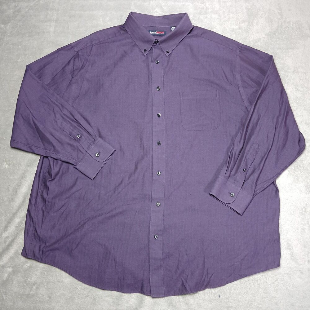 Roundtree Yorke 3XB Purple Shirt Travel Smart Herringbone Executive 3X Big